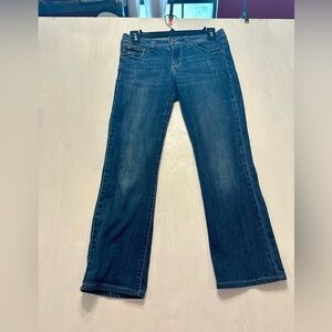 Cache Bootcut Jeans Size 2 Dark Wash Embellished Back Pockets Mid Rise